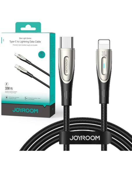 Kabel USB-C / Lightning Joyroom Star-Light Series SA27-CL3 120cm 30W w oplocie czarny