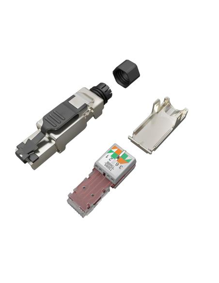 WTYK MODULARNY KONEKTOR PRZEMYSŁOWY SAMOZACISKOWY SOLARIX RJ45 CAT.6A STP 8P8C 1szt