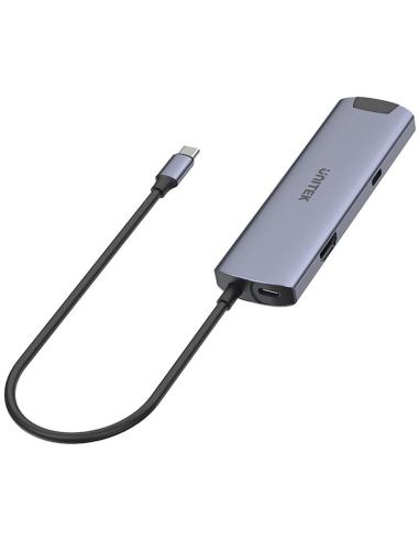 H1112F Unitek Aktywny Hub USB-C 5Gbps, HDMI RJ-45 PD 100W