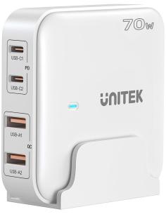 Unitek P1228AWH01-EU Ładowarka biurkowa GaN 70W 2xUSB-A 2xUSB-C
