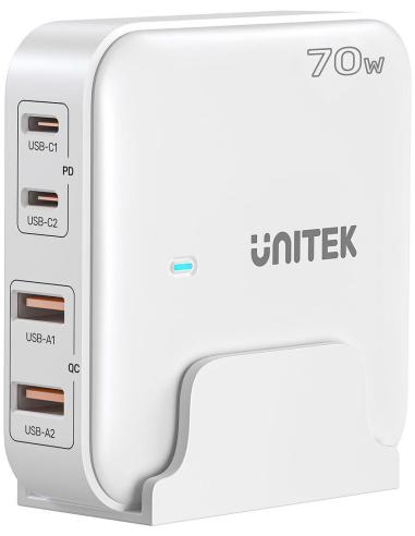 Unitek P1228AWH01-EU Ładowarka biurkowa GaN 70W 2xUSB-A 2xUSB-C