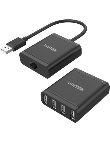 Unitek Y-2516 przedłużacz USB 2.0 po skrętce 4xUSB