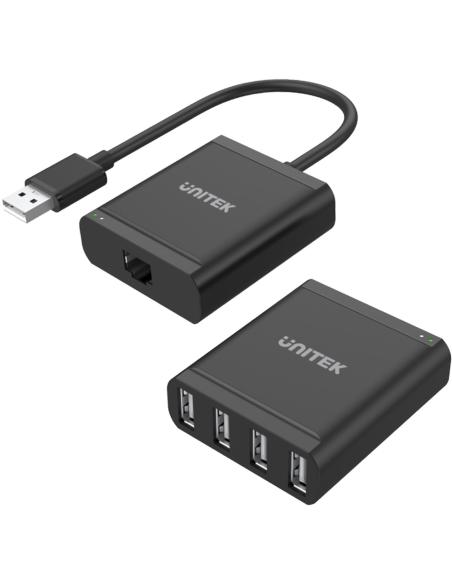 Unitek Y-2516 przedłużacz USB 2.0 po skrętce 4xUSB