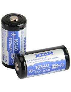 Akumulatorek 16340 / R-CR123 3,7V Xtar 650mAh (1 szt.) z zabezpieczeniem