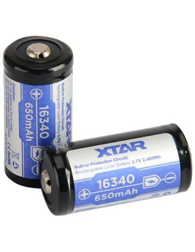 Akumulatorek 16340 / R-CR123 3,7V Xtar 650mAh (1 szt.) z zabezpieczeniem