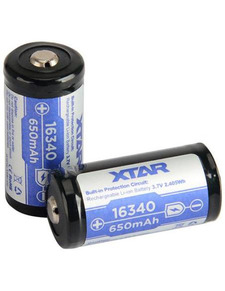 Akumulatorek 16340 / R-CR123 3,7V Xtar 650mAh (1 szt.) z zabezpieczeniem