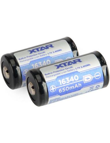 Akumulatorek 16340 / R-CR123 3,7V Xtar 650mAh (1 szt.) z zabezpieczeniem