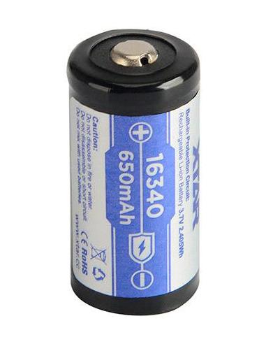 Akumulatorek 16340 / R-CR123 3,7V Xtar 650mAh (1 szt.) z zabezpieczeniem