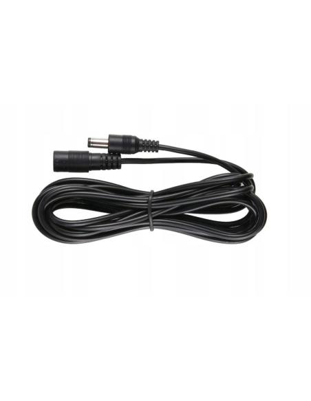 Przedłużacz DC 5.0m dwużyłowy 2x0.5mm2 w oplocie wtyk/gniazdo 2.1x5.5 mm