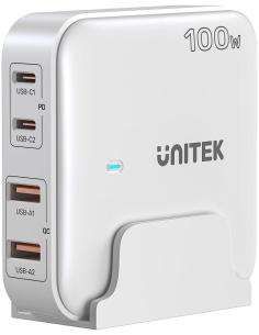 Unitek P1229AWH01-EU Ładowarka biurkowa GaN 100W 2xUSB-A 2xUSB-C