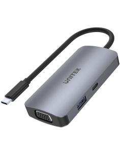 Unitek D1051A Hub USB-C 1xUSB 3.1 Gen1 VGA 2xHDMI PD MST