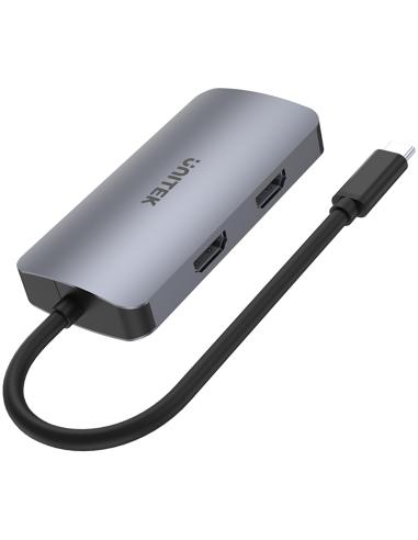 Unitek D1051A Hub USB-C 1xUSB 3.1 Gen1 VGA 2xHDMI PD MST
