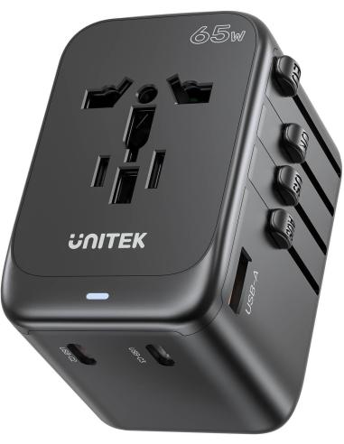 Unitek P1122ABK01 Ładowarka podróżna EU/US/UK/AUS PD 65 W