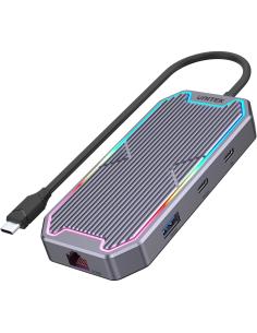 Unitek Hub USB-C HDMI RJ45 3,5mm audio 100W 10Gbps D1029A