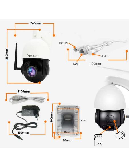 Kamera IP ORLLO Z10 WiFi POE z panelem fotowoltaicznym SM6030 PRO