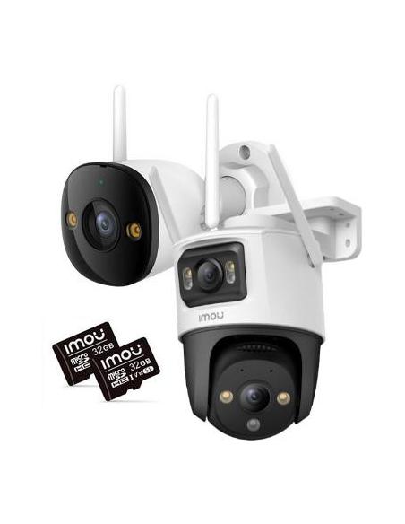 Zestaw 2 kamer IP Imou bullet 3 5MP i Cruiser Dual 10MP z kartami pamięci 32GB