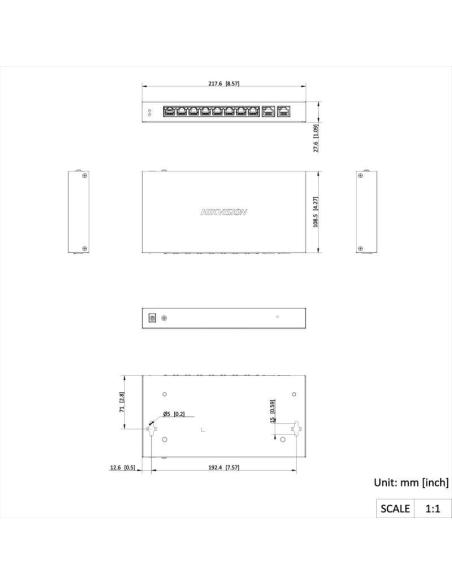 SWITCH POE HIKVISION DS-3E1510P-EI(O-STD) LinkVu