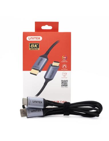 Kabel DisplayPort Unitek 1.4 do HDMI 2.1, 8K, 1,8m