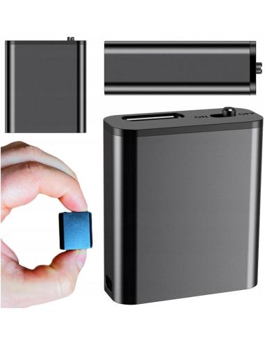 Mini Dyktafon Szpiegowski Mały 16GB Detekcja DSP Magnes Brelok Zawieszka HQ