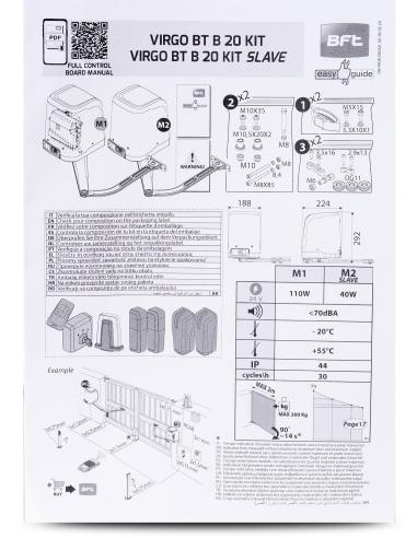 Zestaw BFT VIRGO SMART BT B20 KIT do bram dwuskrzydłowych