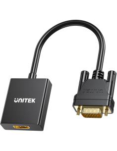 Unitek Adapter VGA na HDMI FullHD czarny 15cm
