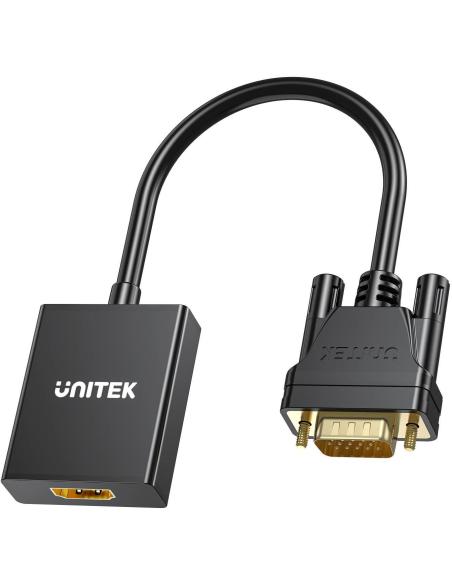 Unitek Adapter VGA na HDMI FullHD czarny 15cm
