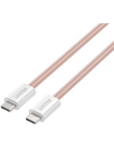Kabel zwijany magnetycznie Unitek USB C PD 100W różowy 1m