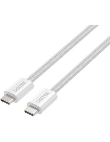Kabel zwijany magnetycznie Unitek USB C PD 100W biały 1m