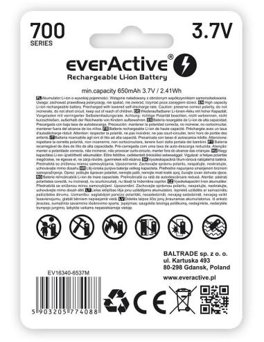 Akumulatorek 16340 / R-CR123 3,7V everActive 700mAh (1 szt.) z zabezpieczeniem