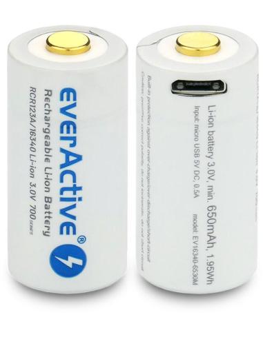 Akumulatorek 16340 / R-CR123 3V everActive 700mAh (1 szt.) z zabezpieczeniem