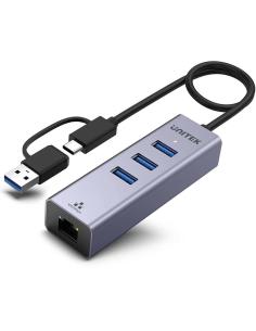 Unitek Hub USB C 4w1 Ethernet 3 x USB A 5 Gbps z adapterem USB A 2