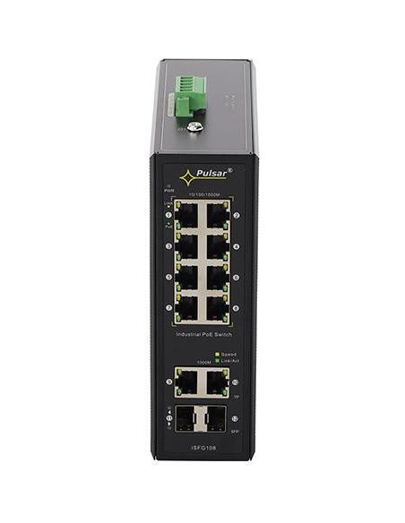 Switch przemysłowy PoE PULSAR ISFG108 (8xPoE, 2xSFP, 2xRJ45)