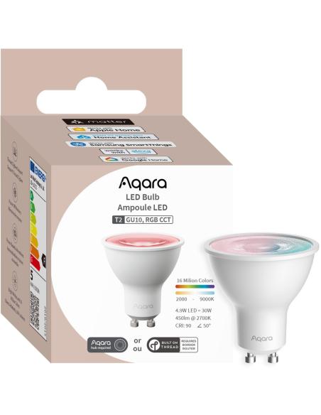 Aqara LED Bulb T2 RGB CCT GU10 | Żarówka LED | Thread, Zigbee, Bluetooth, 450lm, 4.9W