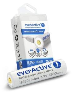 Akumulator 18650 Li-Ion 3,7V everActive 3500mAh (1 szt.) micro-USB z zabezpieczeniem