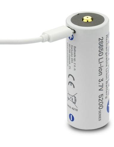 Akumulator 26650 Li-Ion 3,7V everActive 5200mAh micro USB (1 szt.) z zabezpieczeniem
