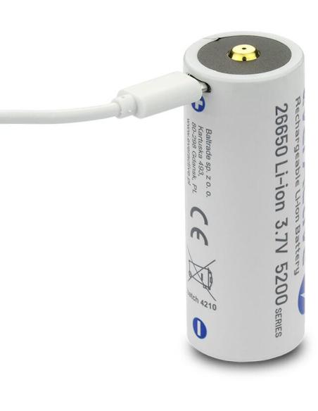 Akumulator 26650 Li-Ion 3,7V everActive 5200mAh micro USB (1 szt.) z zabezpieczeniem