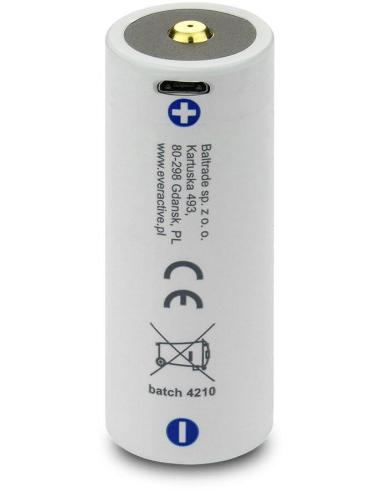 Akumulator 26650 Li-Ion 3,7V everActive 5200mAh micro USB (1 szt.) z zabezpieczeniem