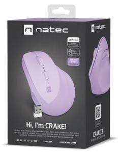 Mysz komputerowa Natec Crake 2 Pure Lavender 2400DPI bezprzewodowa 2