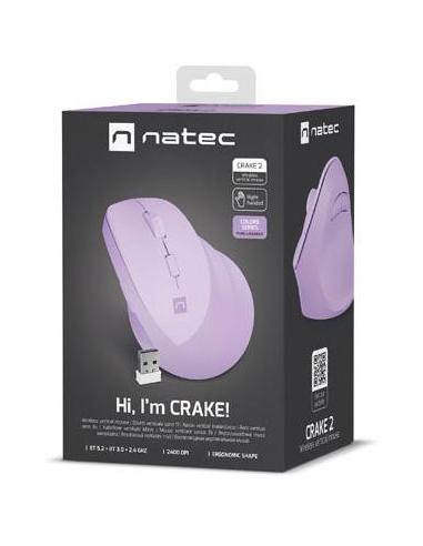 Mysz komputerowa Natec Crake 2 Pure Lavender 2400DPI bezprzewodowa