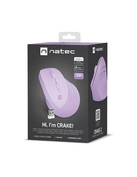 Mysz komputerowa Natec Crake 2 Pure Lavender 2400DPI bezprzewodowa