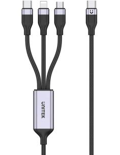 Unitek przewód ładujący USB 3 w 1 czarny