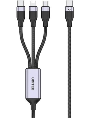 Unitek przewód ładujący USB 3 w 1 czarny