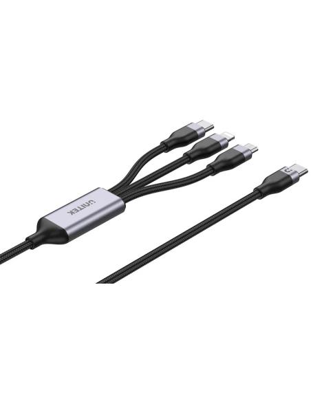 Unitek przewód ładujący USB 3 w 1 czarny