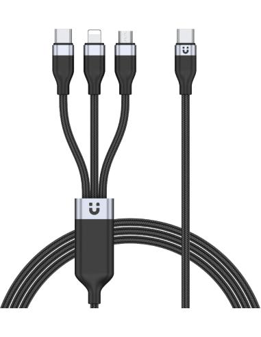 Unitek przewód ładujący USB 3 w 1 czarny