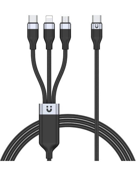 Unitek przewód ładujący USB 3 w 1 czarny