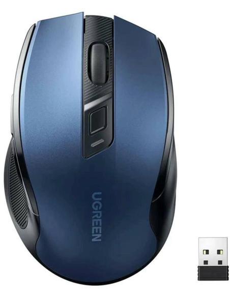 Mysz optyczna Ugreen MU006 bezprzewodowa USB 2.4GHz / Bluetooth 5.0 4000 DPI - niebieska