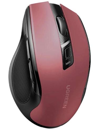 Mysz optyczna Ugreen MU006 bezprzewodowa USB 2.4GHz / Bluetooth 5.0 4000 DPI - czerwona