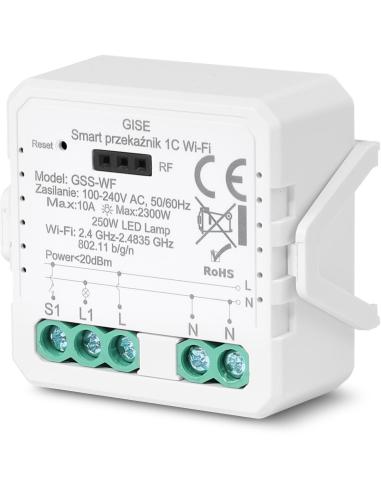 GISE Smart Pojedynczy moduł przekaźnikowy WiFi | Tuya | GSS-WF