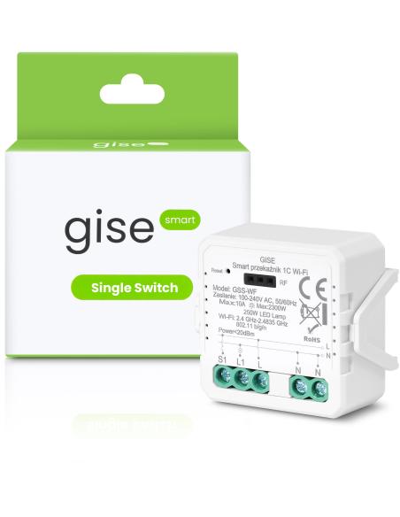 GISE Smart Pojedynczy moduł przekaźnikowy WiFi | Tuya | GSS-WF