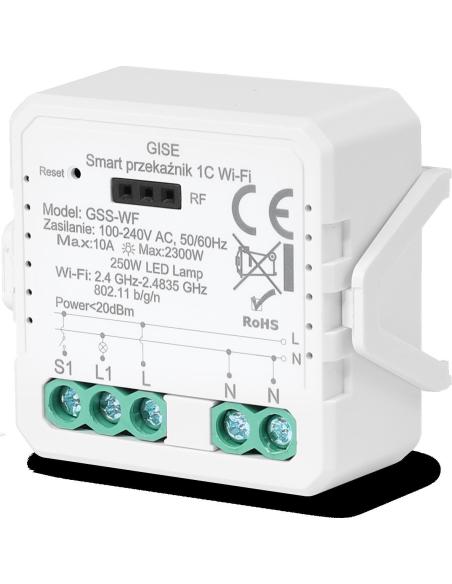 GISE Smart Pojedynczy moduł przekaźnikowy WiFi | Tuya | GSS-WF